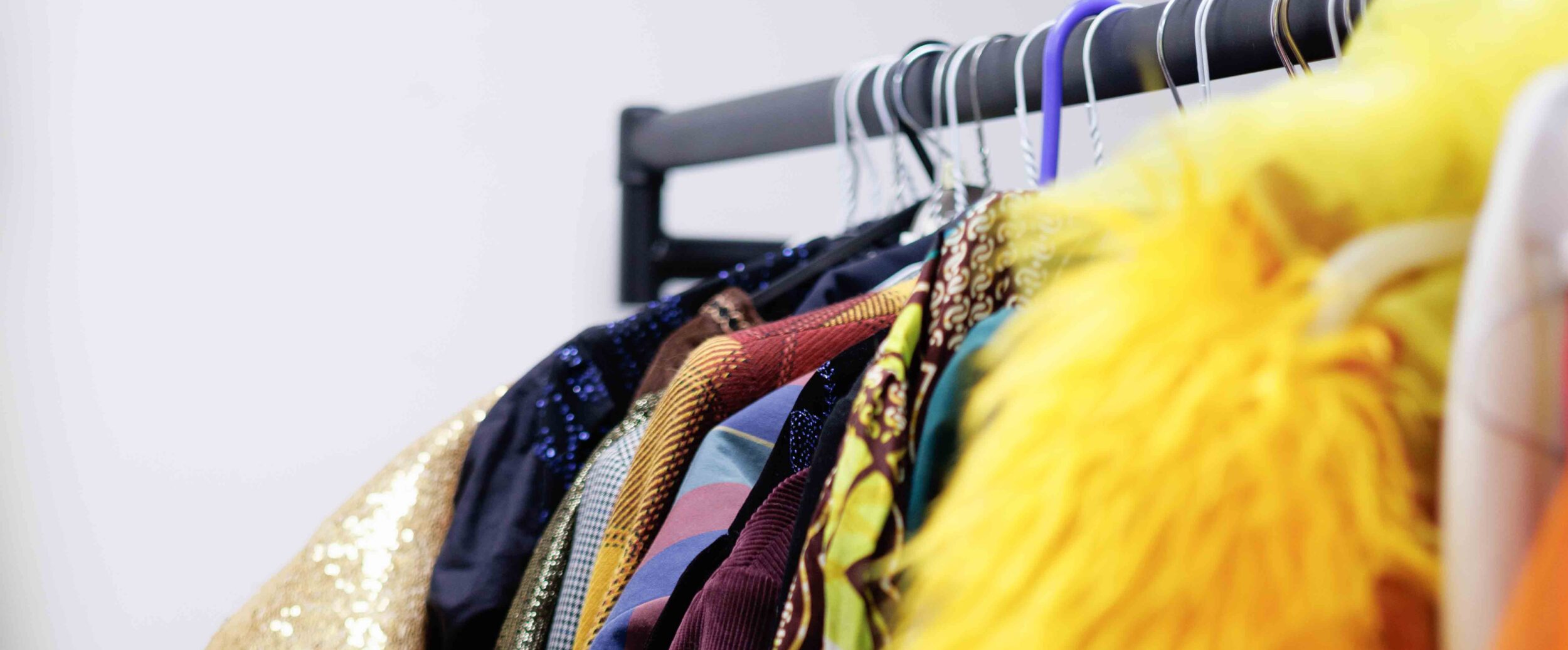 Colourful costume rail at Head2Head Theatre